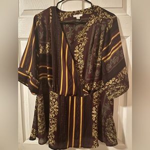 Pretty maroon blouse with yellow and black pre owned and loved by me…